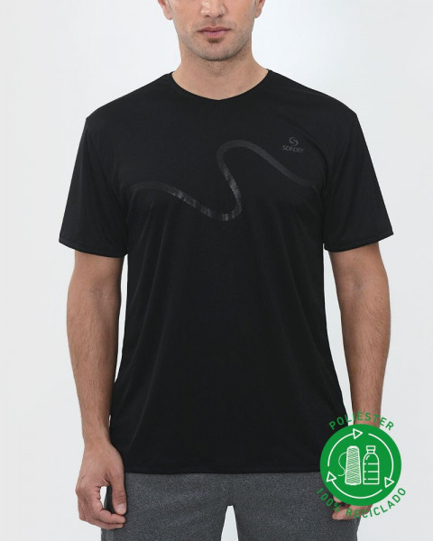 Remera de poliéster reciclado negra