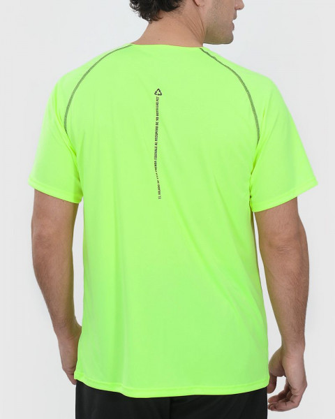 Remera de poliéster reciclado amarillo flúo