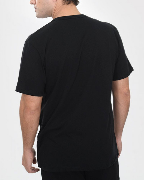 Remera clásica de jersey negro con estampa