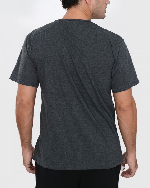 Remera de jersey gris oscuro melange con estampa