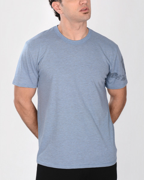 Remera de jersey celeste melange