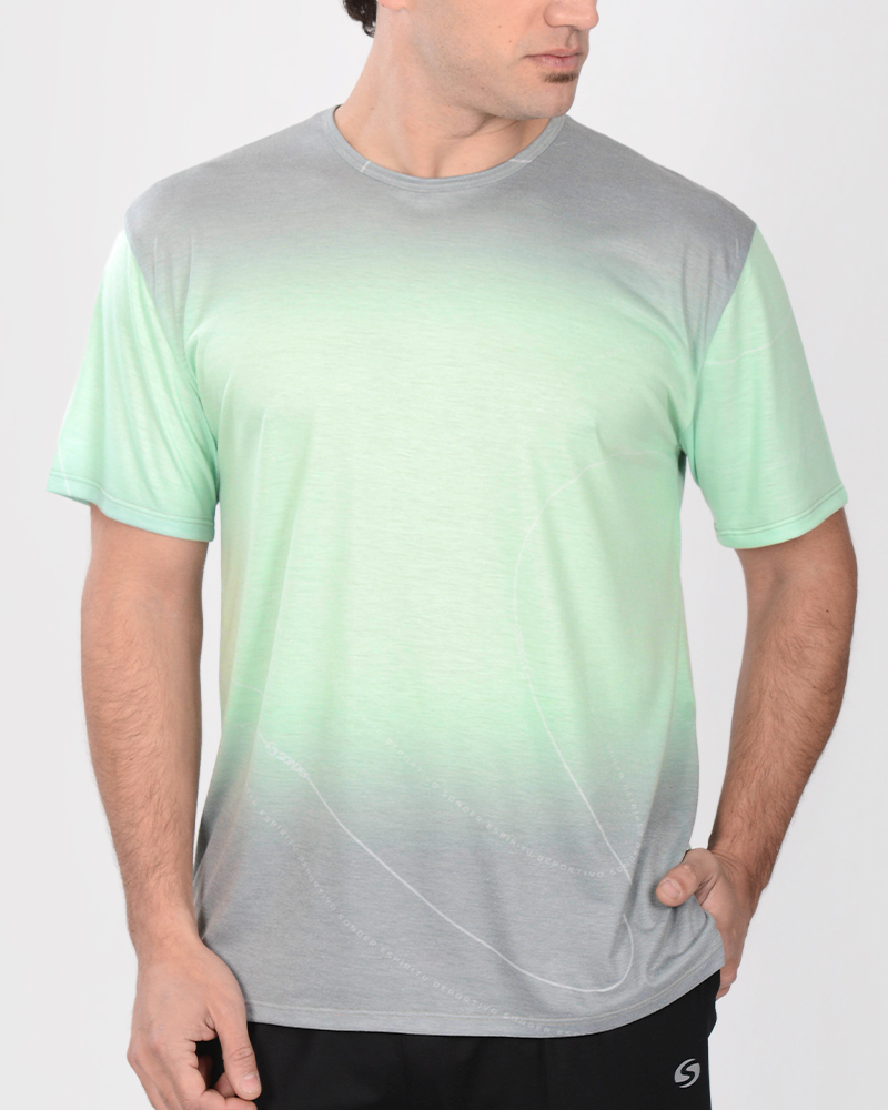 Remera de jersey estampado Degradé Verde