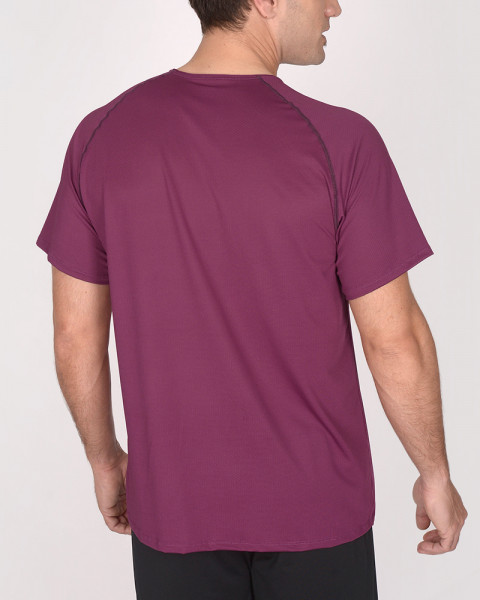 Remera de poliéster tramado mora