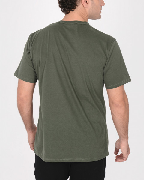 Remera de jersey verde cemento con estampa