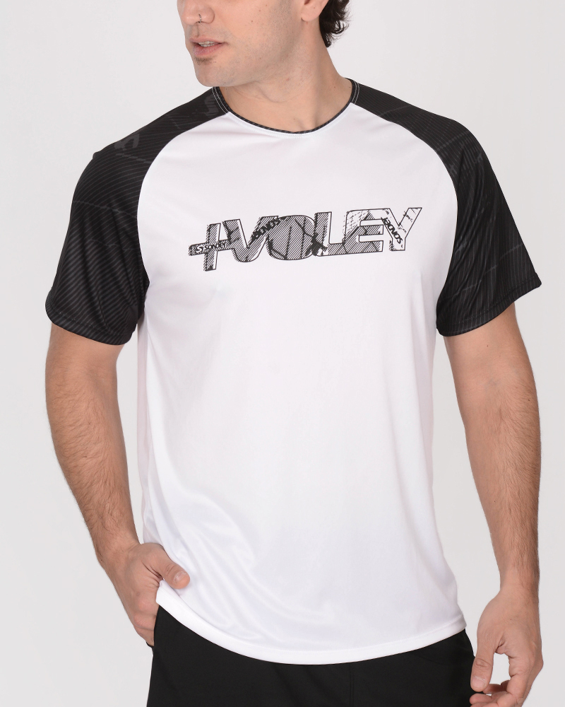Remera de poliéster liviano estampa Voley