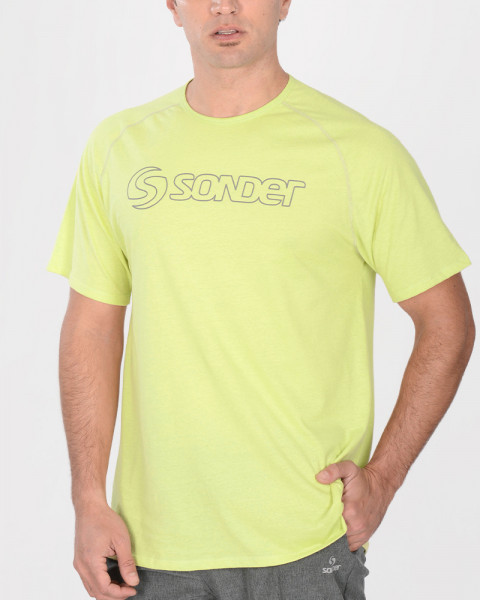 Remera clásica de jersey lima con costura bordada