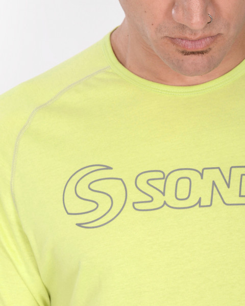 Remera clásica de jersey lima con costura bordada