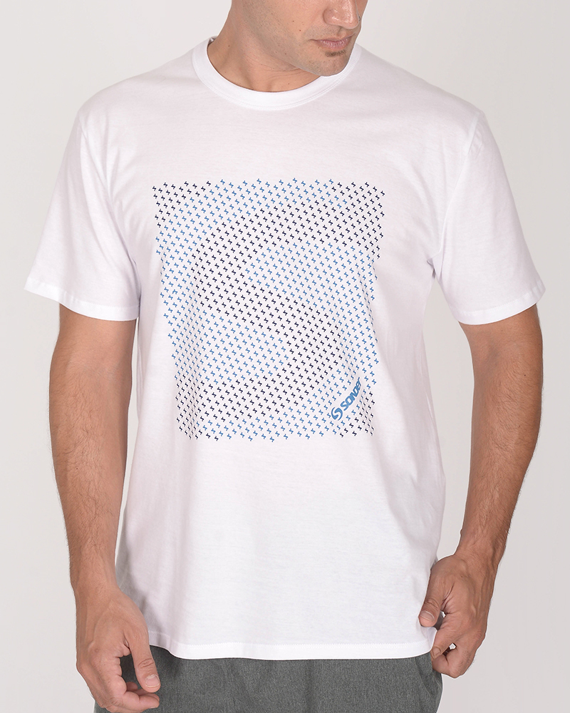 Remera de jersey blanca con estampa