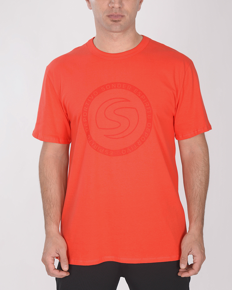 Remera de jersey rojo coral