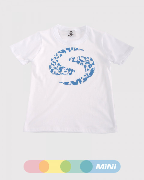 Remera de niño de jersey blanca con estampa