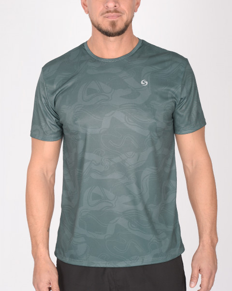 Remera de poliéster Neodry estampado Rastro Verde
