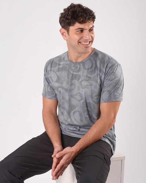 Remera de jersey estampado Sendero Monocromo