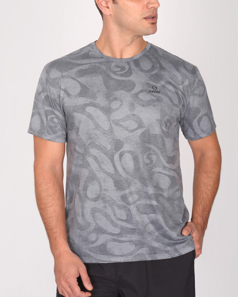 Remera de jersey estampado Sendero Monocromo