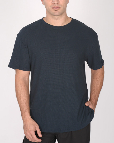 Remera de waffle azul marino oscuro