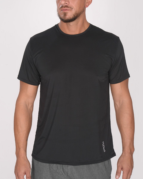 Remera clásica de poliéster tramado negra