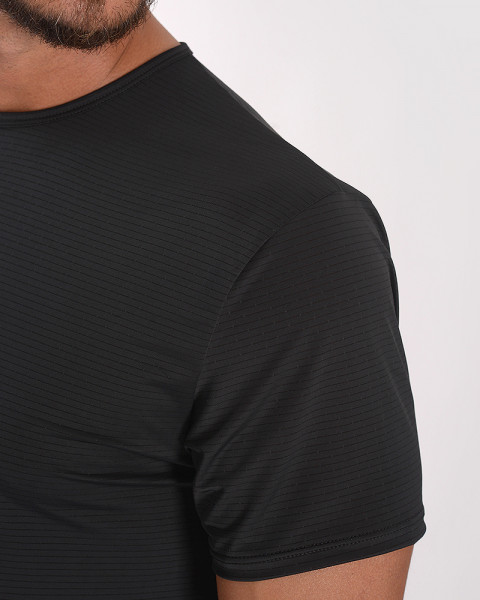Remera clásica de poliéster tramado negra