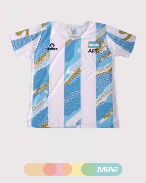 Remera de niño de poliéster estampado Tramo Arg