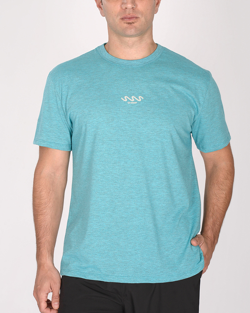 Remera de jersey turquesa melange