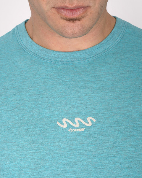 Remera de jersey turquesa melange