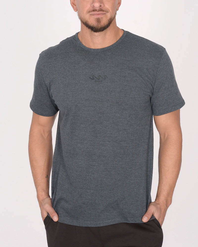 Remera de jersey gris oscuro melange