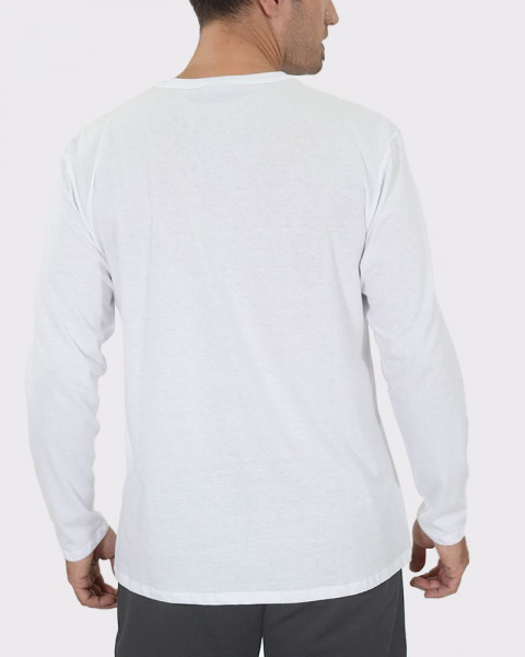 Remera manga larga de jersey blanco con estampa