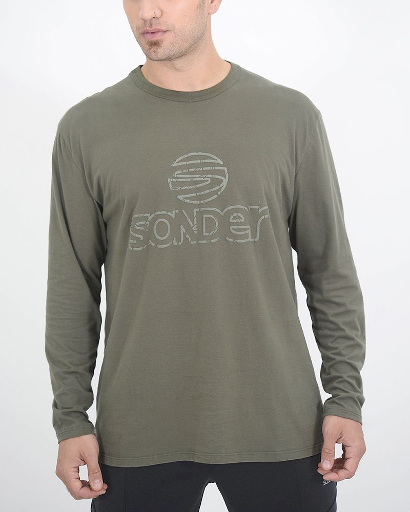 Remera de jersey verde con estampa