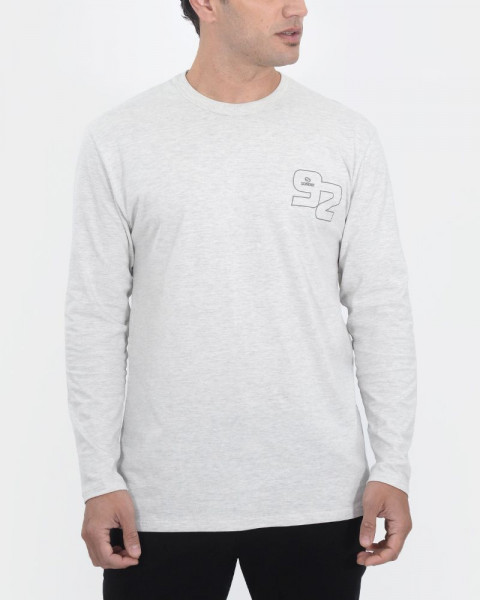 Remera clásica de jersey liviano granizado con estampa