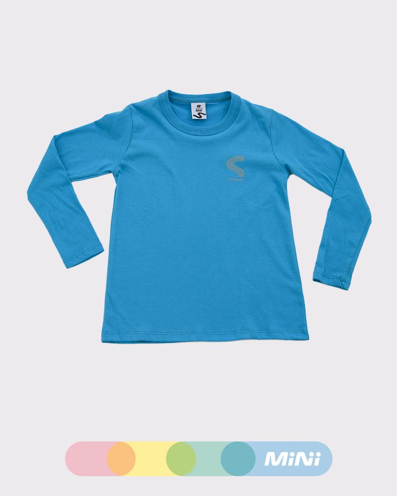 Remera de niño de jersey azul con estampa