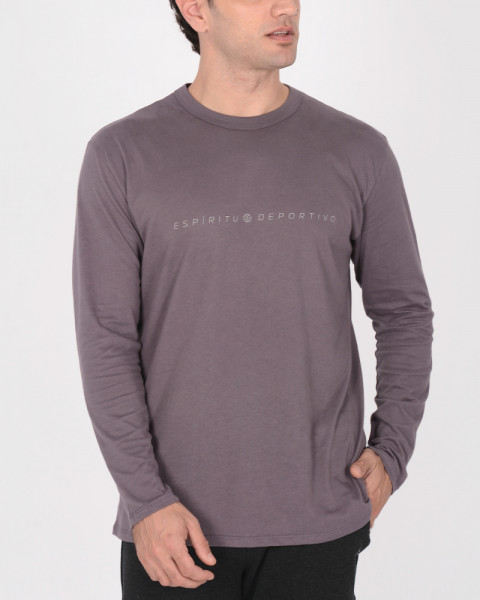 Remera de jersey borravino con estampa