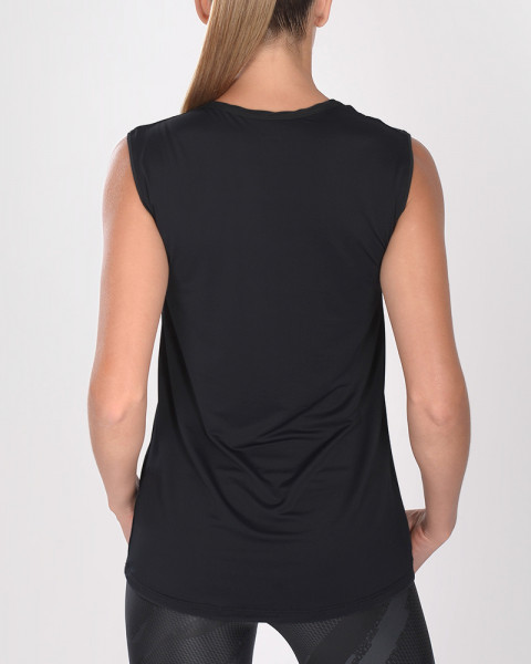 Musculosa de poliéster elastizado negro