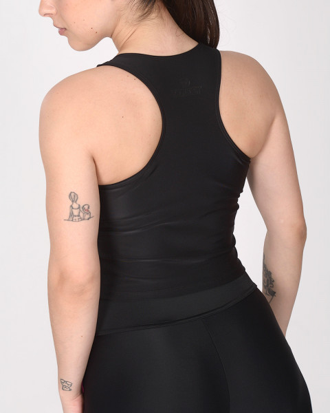 Musculosa corta de LYCRA negra