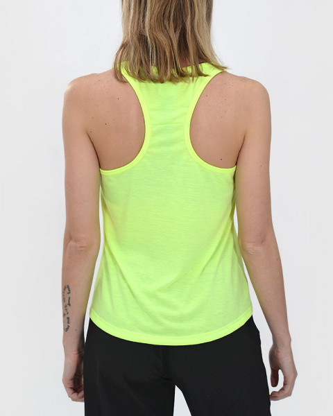Musculosa corta evasé de jersey amarillo flúo