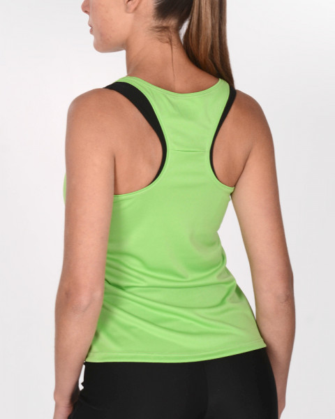 Musculosa corta evasé de poliéster Neodry verde manzana