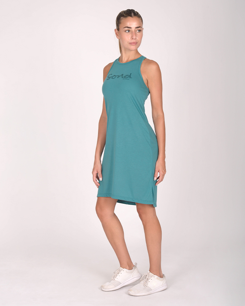 Vestido musculosa cerrado de jersey liviano lyon