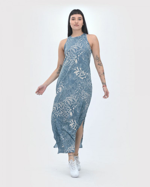 Vestido de jersey estampado monte azul