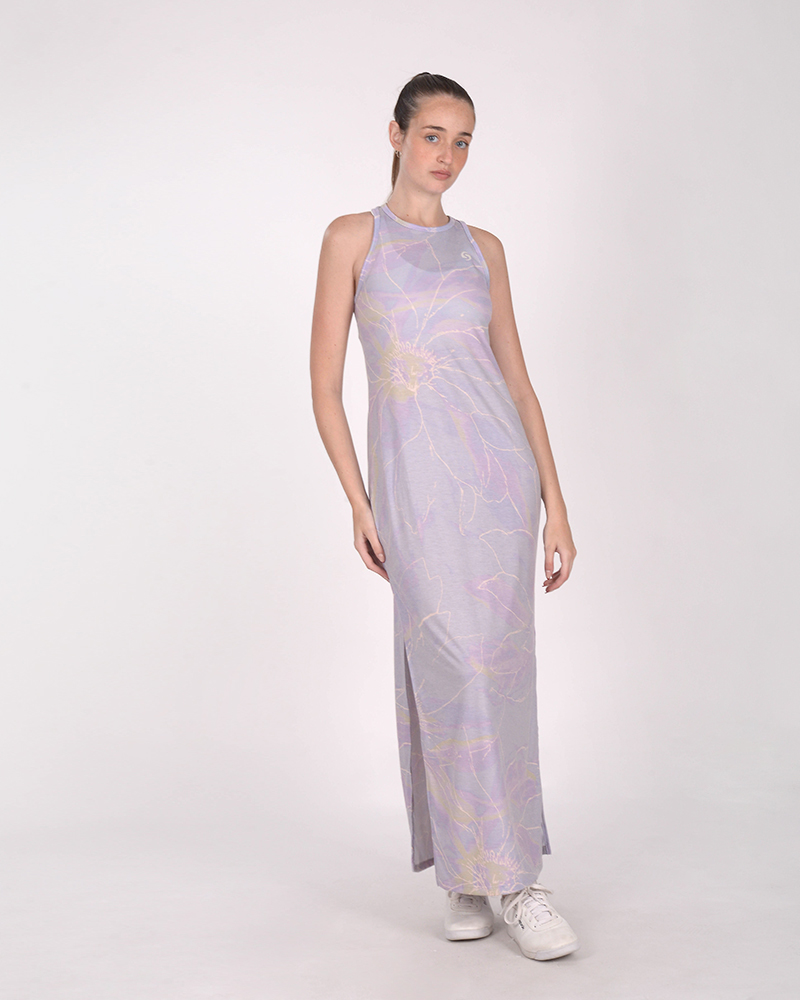 Vestido jersey liviano estampado Fusión Lila