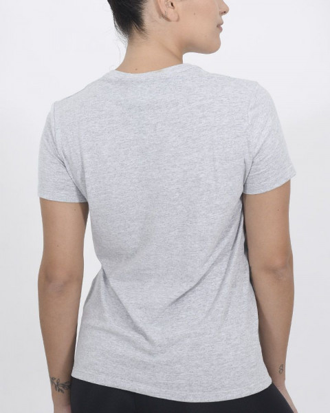 Remera con cuello cerrado de jersey gris claro melange