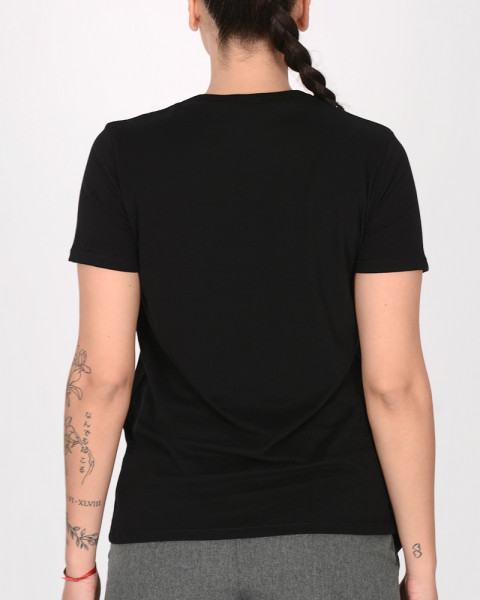 Remera clásica de jersey negra con estampa