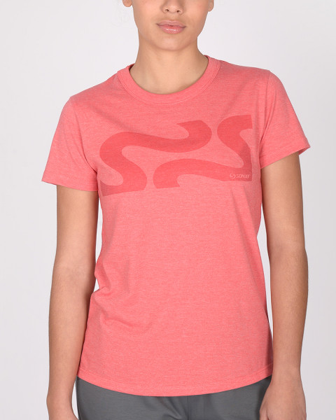 Remera cuello cerrado de jersey coral