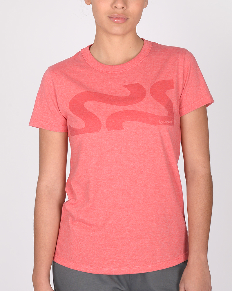 Remera cuello cerrado de jersey coral