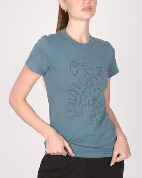 Remera de jersey azul marino claro con estampa