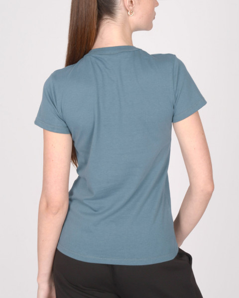 Remera de jersey azul marino claro con estampa
