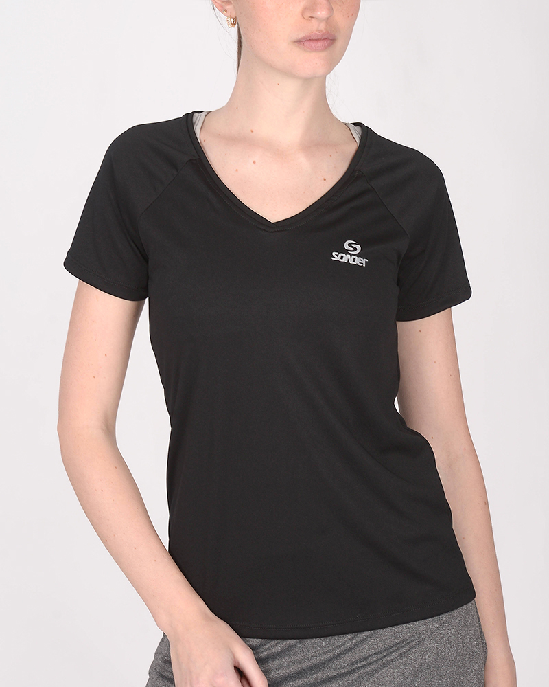 Remera básica de poliéster negro