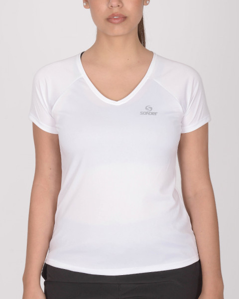 Remera básica de poliéster blanca