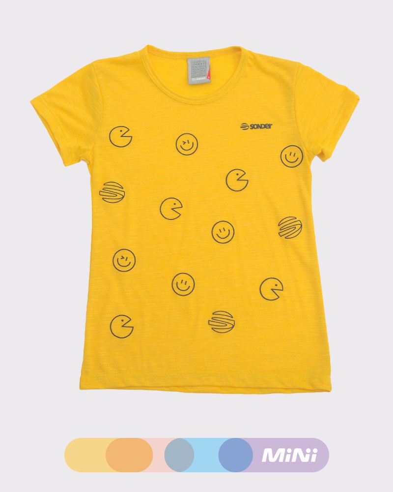 Remera de niña de jersey flamé amarilla