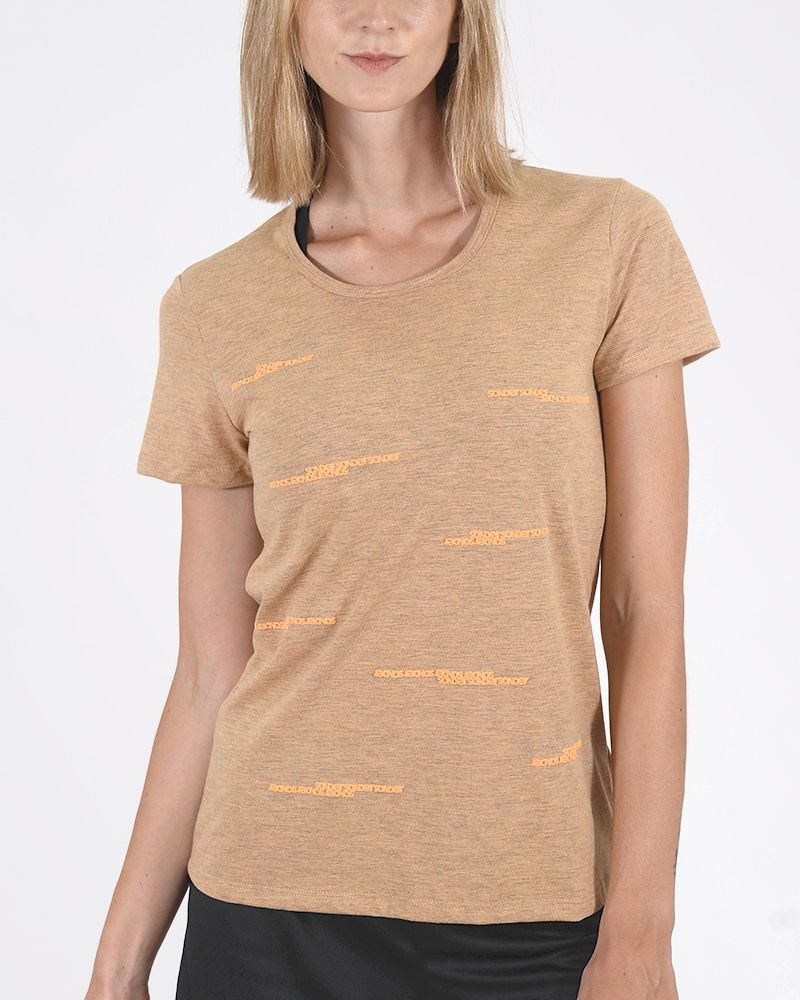 Remera de jersey naranja melange