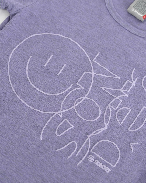 Remera de niña de jersey lila melange