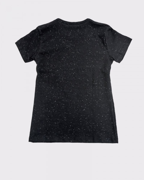 Remera de niña de jersey butoné negro