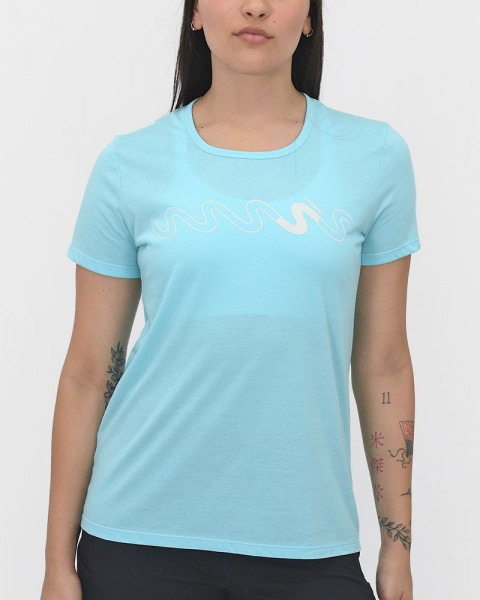Remera de jersey celeste con estampa