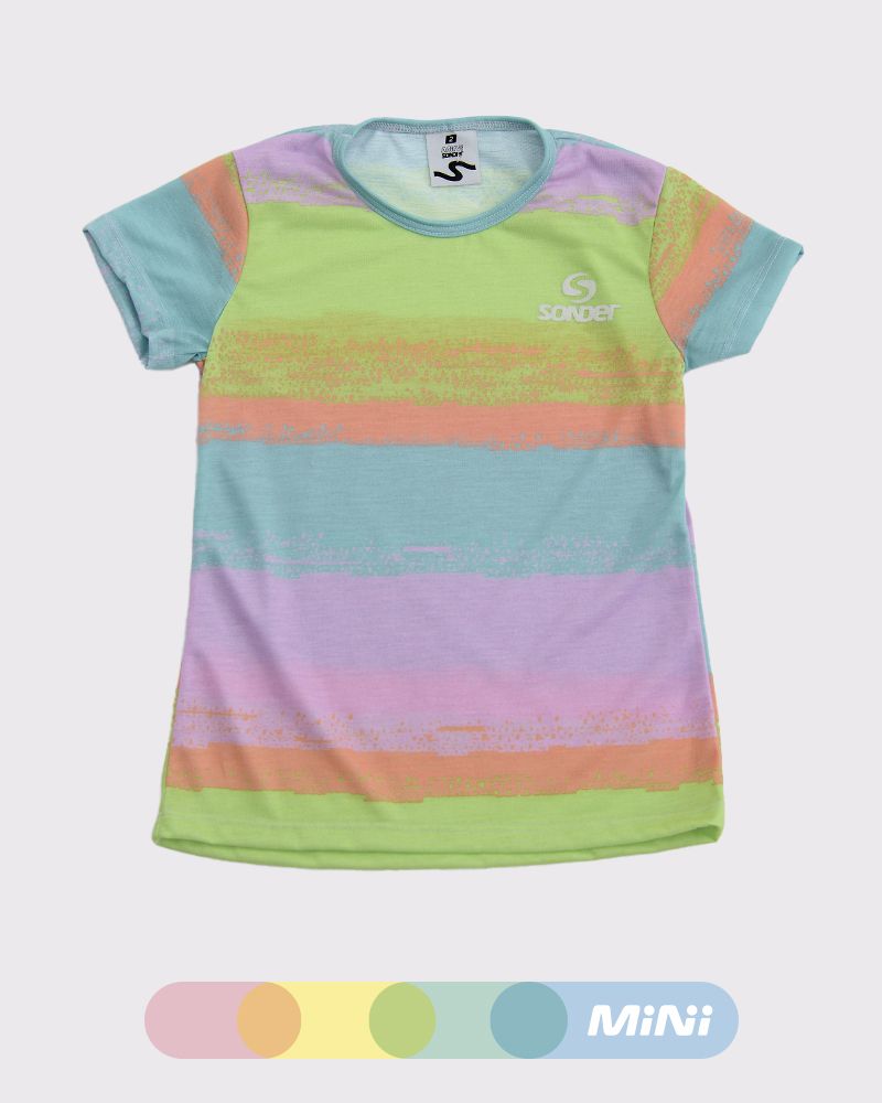 Remera de niña de jersey estampado tuti fruti